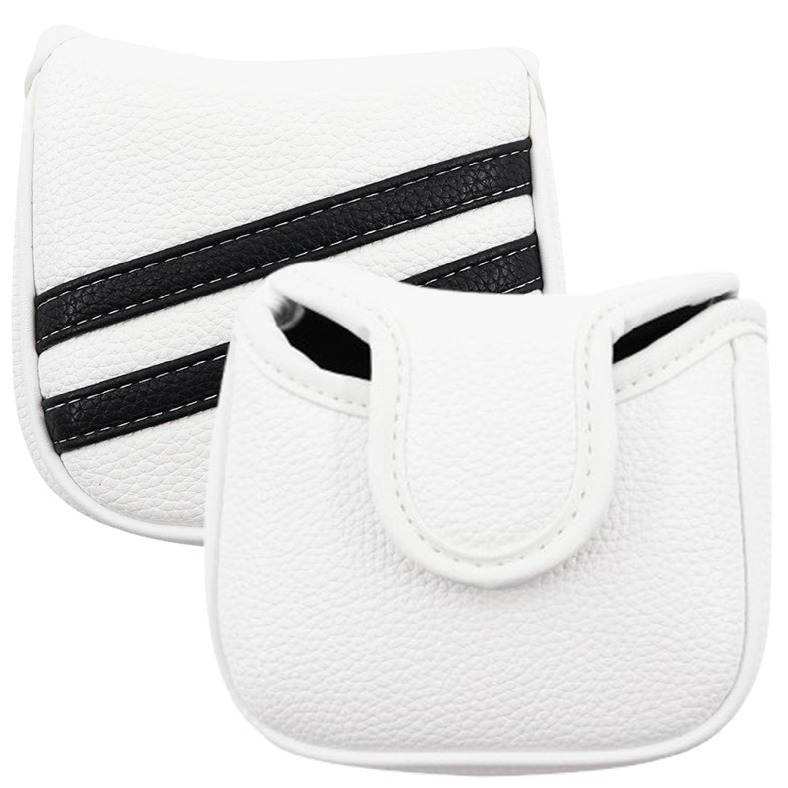 Golf Club Covers,4pcs or 1pc Golf Headcovers for Woods and Driver Fairway Hybrids Women Men - Premium PU Leather with Interchangeable Tags &amp; Magnetic Blade and Mallet Putter Covers