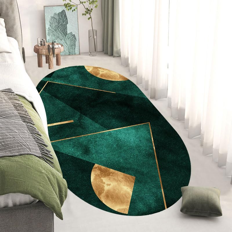 Tapis doux vert émeraude 140x200 cm antidérapant contre sol glissant