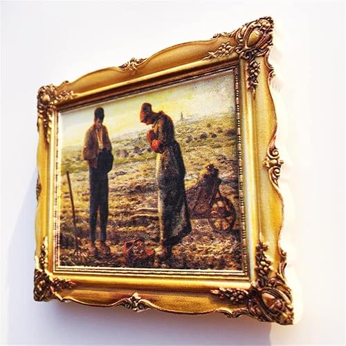 Miniatura 4 de 3D L'Angélus Jean-Francois Millet Famosas Pinturas Imán de nevera Louvre París Souvenir Pegatina Magnética Artesanía