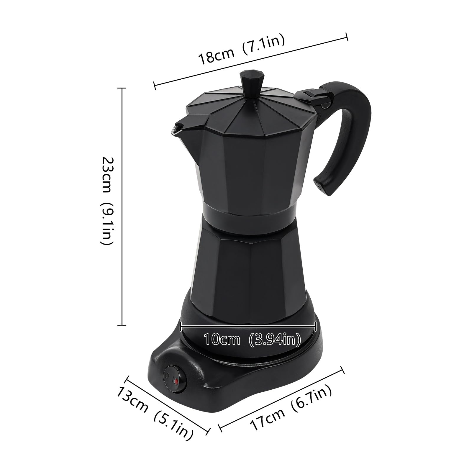 Macchina da caffè elettrica, 480 W, 300 ml, 6 tazze, caffettiera espresso da viaggio, macchina da caffè può essere utilizzato cappuccino, caffè latte, caffè americano