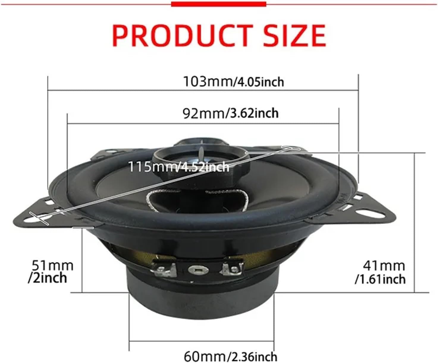 4 Inch 560W(2 * 280W) 3 Way Universal Car Coaxial Auto Music Stereo Full Range Subwoofer Enhanced HiFi Car Stereo Sound Speaker