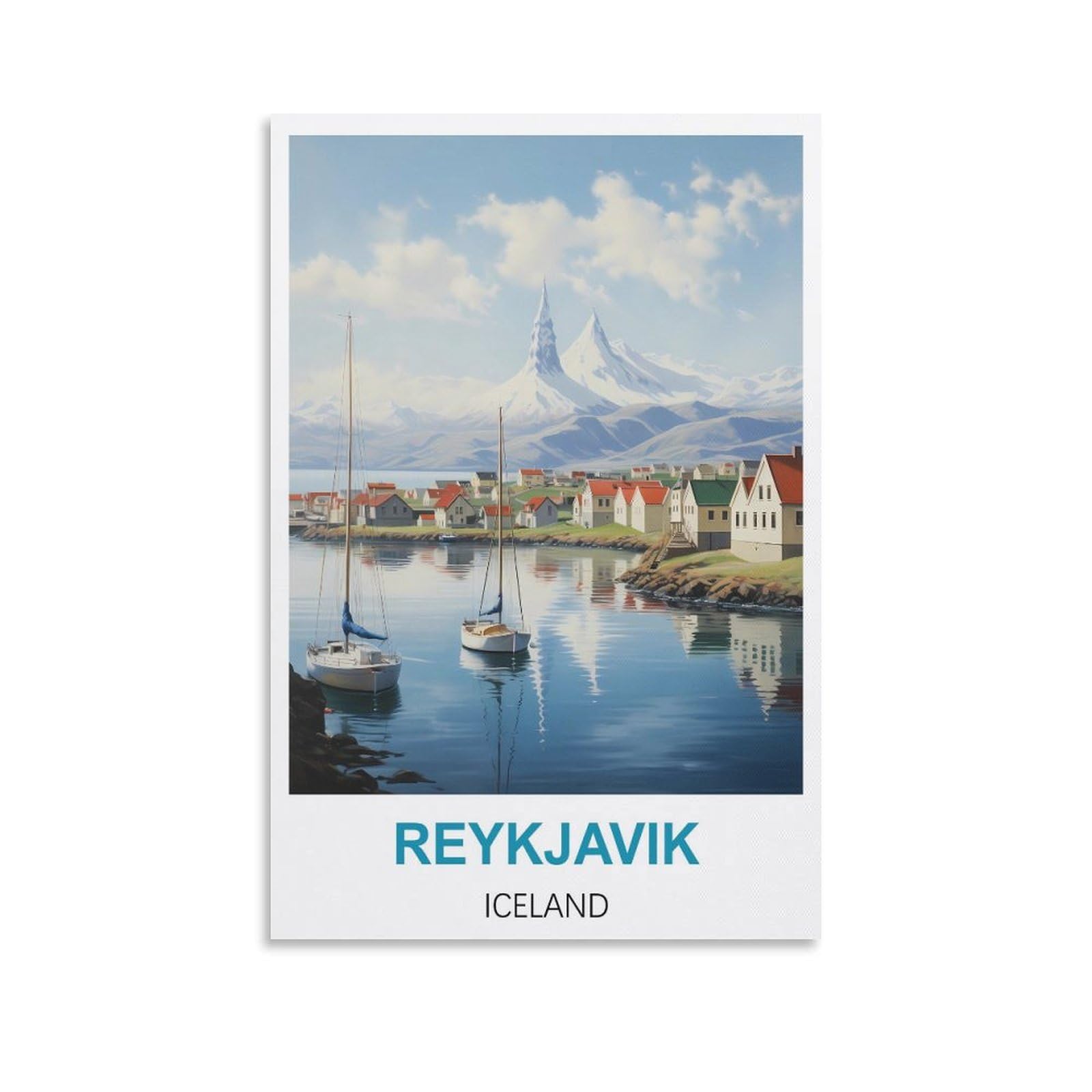 Metal Tin Sign Plaque Poster,Reykjavik Iceland,Art Plaque Poster Wall Decor for Home Tool Room Bar Club Restaurant Cafe 30x30cm