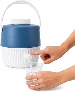 Nevera Portátil con Dispensador | Capacidad 5L | 24 x 24cm | Dispensador para Bebidas | Playa, Montaña, Camping, Picnic, Furgoneta, Camper | Nevera con Agarre