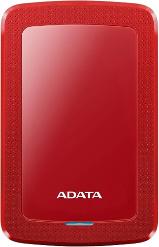 ADATA AHV300-1TU31-CRD External Hard Drive, Red, 1TB