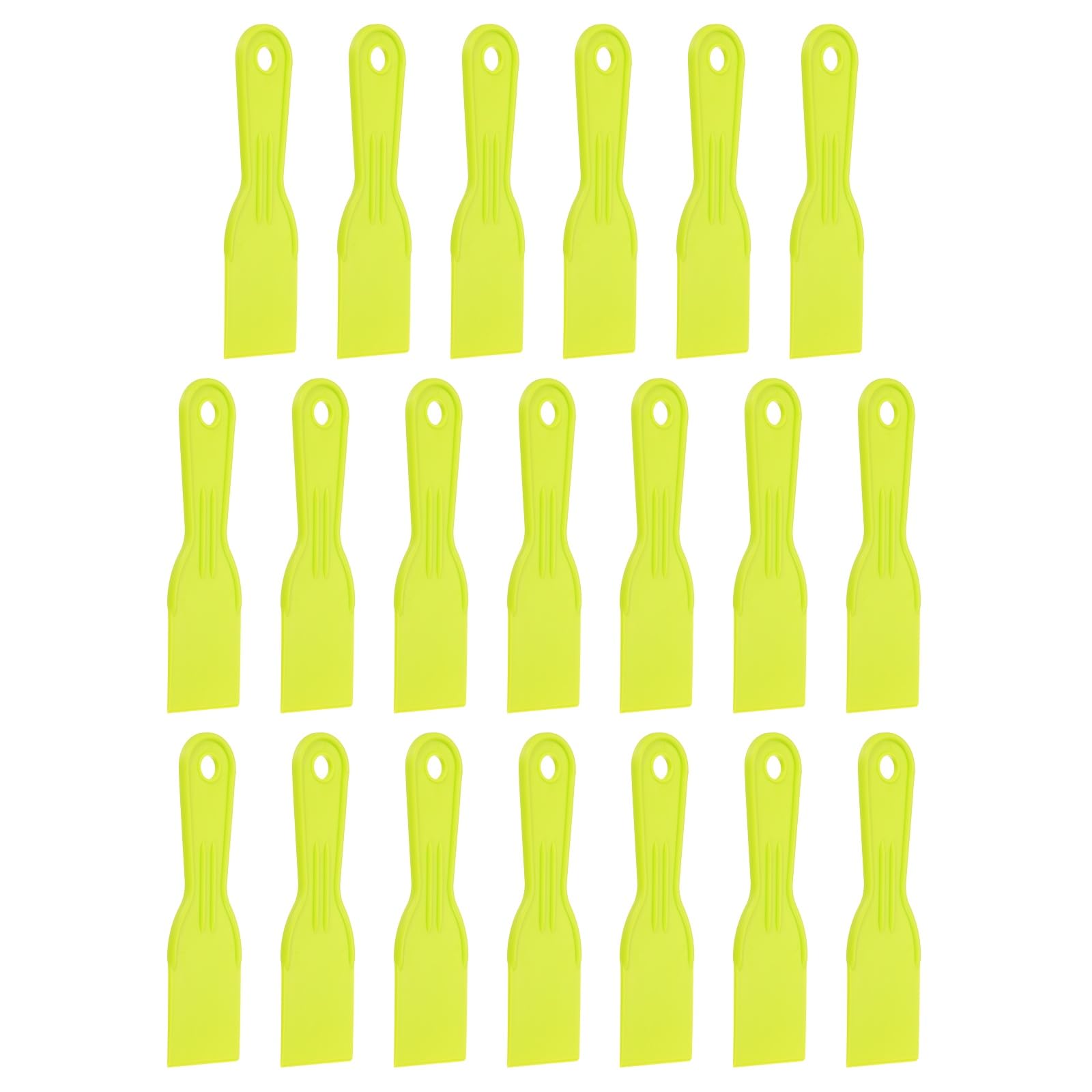 sourcing map 20pcs Putty Knife Scraper 2" Width Flexible Plastic Putty Knife Paint Scraper Tool for Taping Drywall Spreading Painting Wall Scratching Yellow