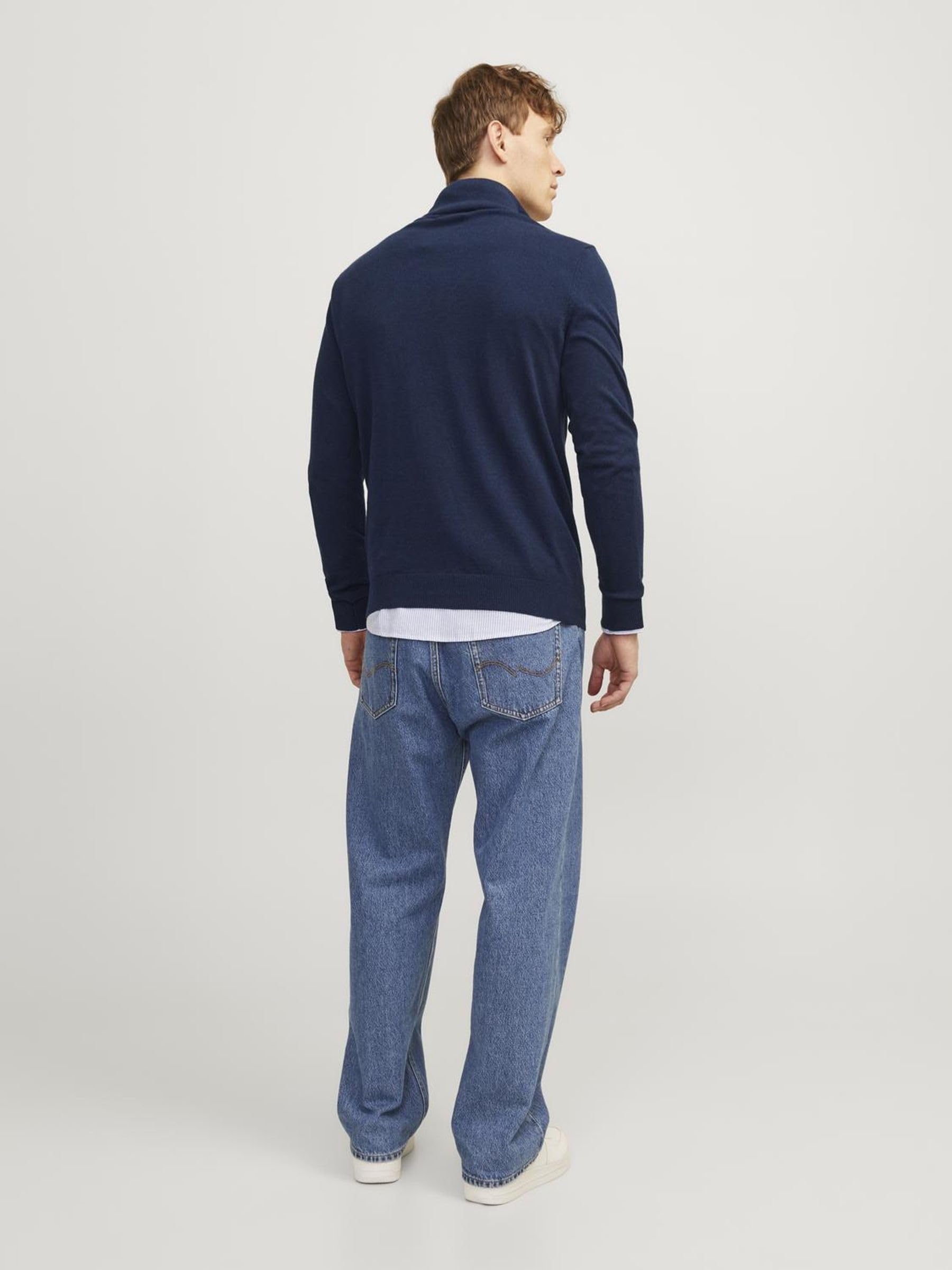 JACK & JONES Jjeemil Knit Half Zip Maglione Uomo (Pacco da 1)