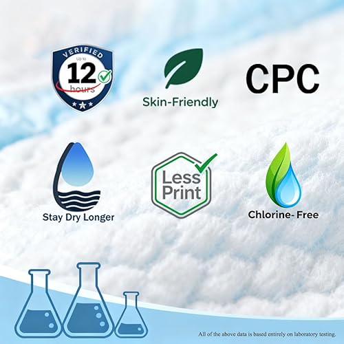 Miniatura 2 de OHLALA Pañales de lujo talla 1 hipoalergénicos, agradables al tacto y a prueba de fugas, sin fragancia, ultrafinos, paquete de 2, 136 unidades, 8-14