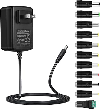12V 3A DC Power Supply Adapter,Universal 12volt 3000mA AC Power Cord with 11 Tips for CCTV Camera,Piano Keyboard,Webcam,Compatible with 12V 2A/1.5A/1A/0.5A,36Watt Max UL Listed