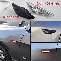 Vista 5 de Marcador lateral de guardabarros LED dinámico ahumado, intermitente, conjunto de luz de señal de giro secuencial compatible con BMW X5 E70, E71 E72