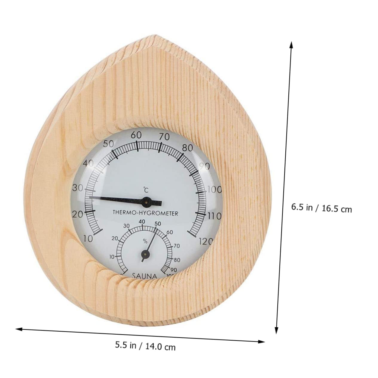 Termómetro E Higrómetro de Madera para Sauna, Beige, Fácil Lectura