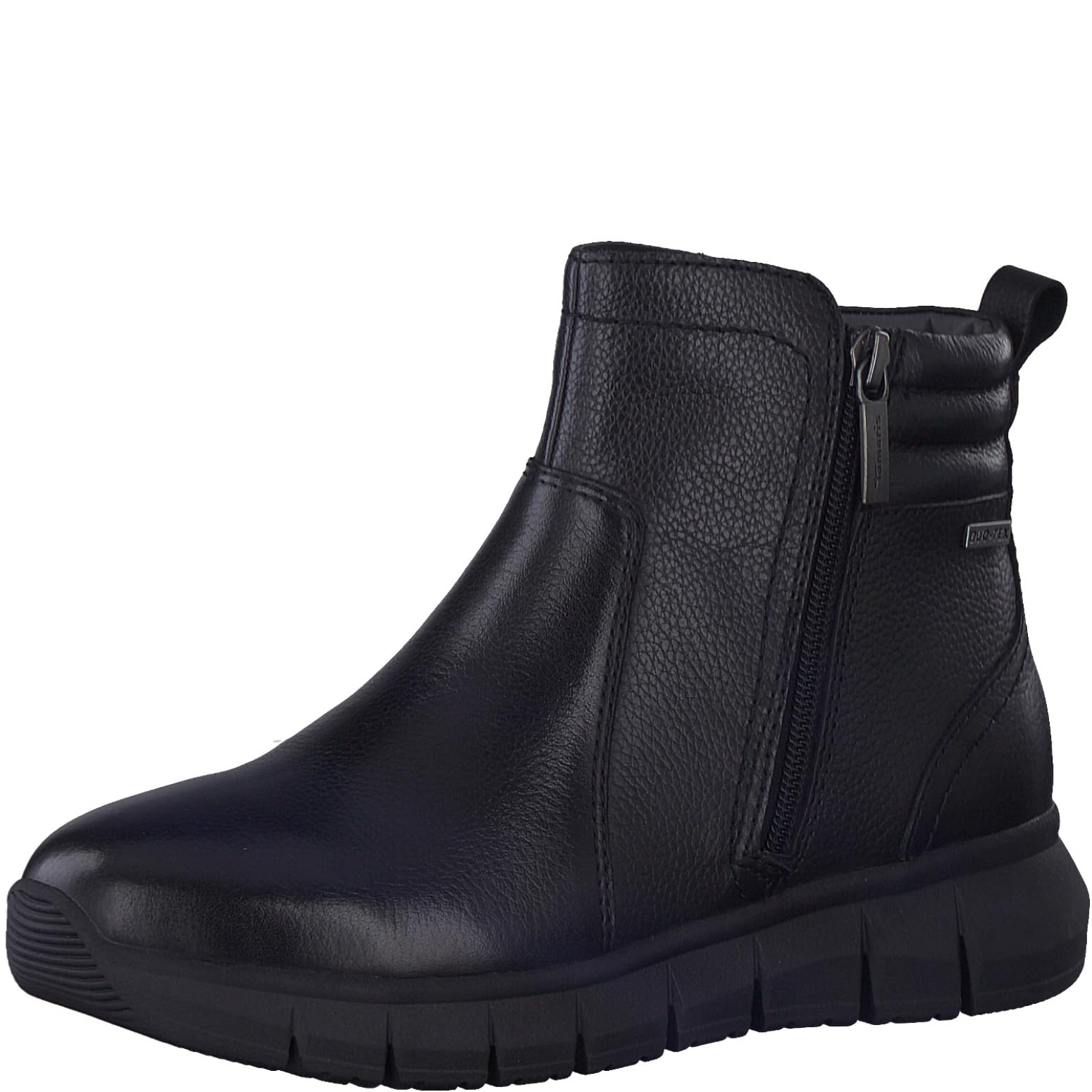 Tamaris Comfort Women’s Ankle Boots Flat with Zip Comfort Fit , Black Nappa, 6,5 UK