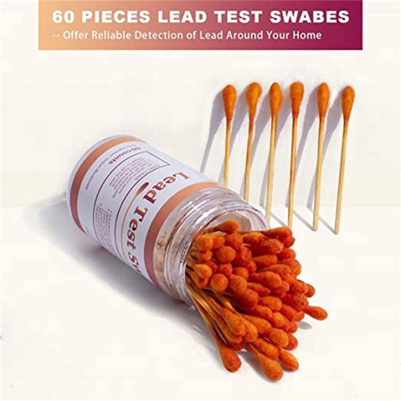 Kit de test de peinture au plomb avec 30 écouvillons de test rapide pour toutes les surfaces peintes, céramique, plats, métal, bois, détection de peinture, évaluation du métal, examen du bois,