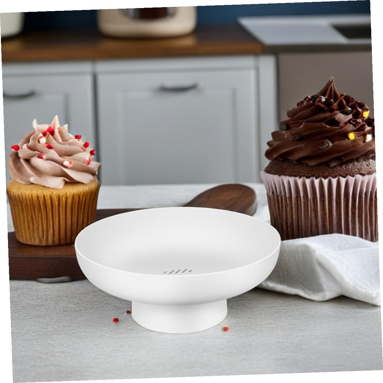 jojofuny 2pcs White Fruit Bowls Multifunctional Snack and Dessert Display Stands with Pedestal Base for Kitchen Table and Home Dining Decor