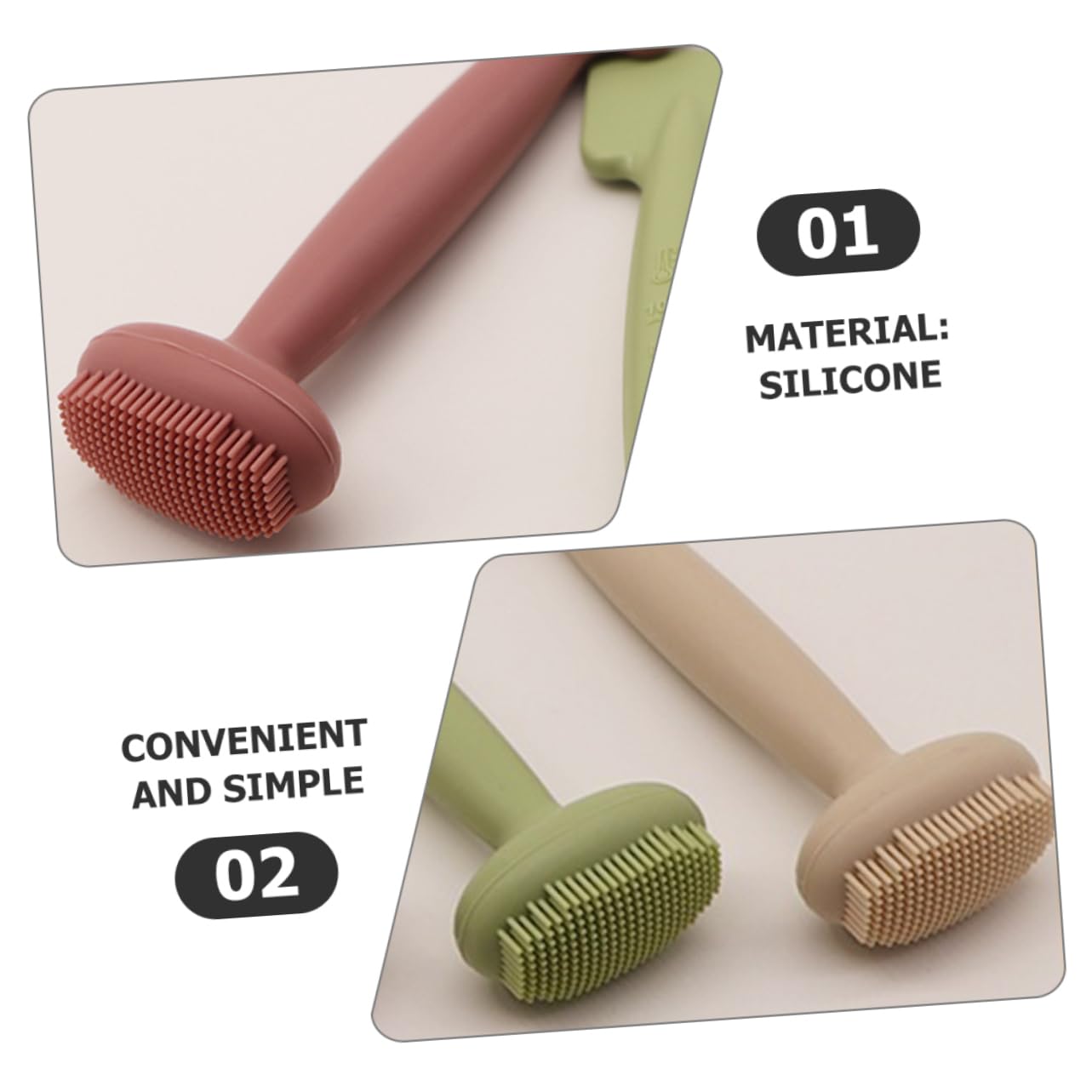 Healeved 3pcs Silicone Facial Cleansing Brush Face Skin Care Tool Exfoliator Brush