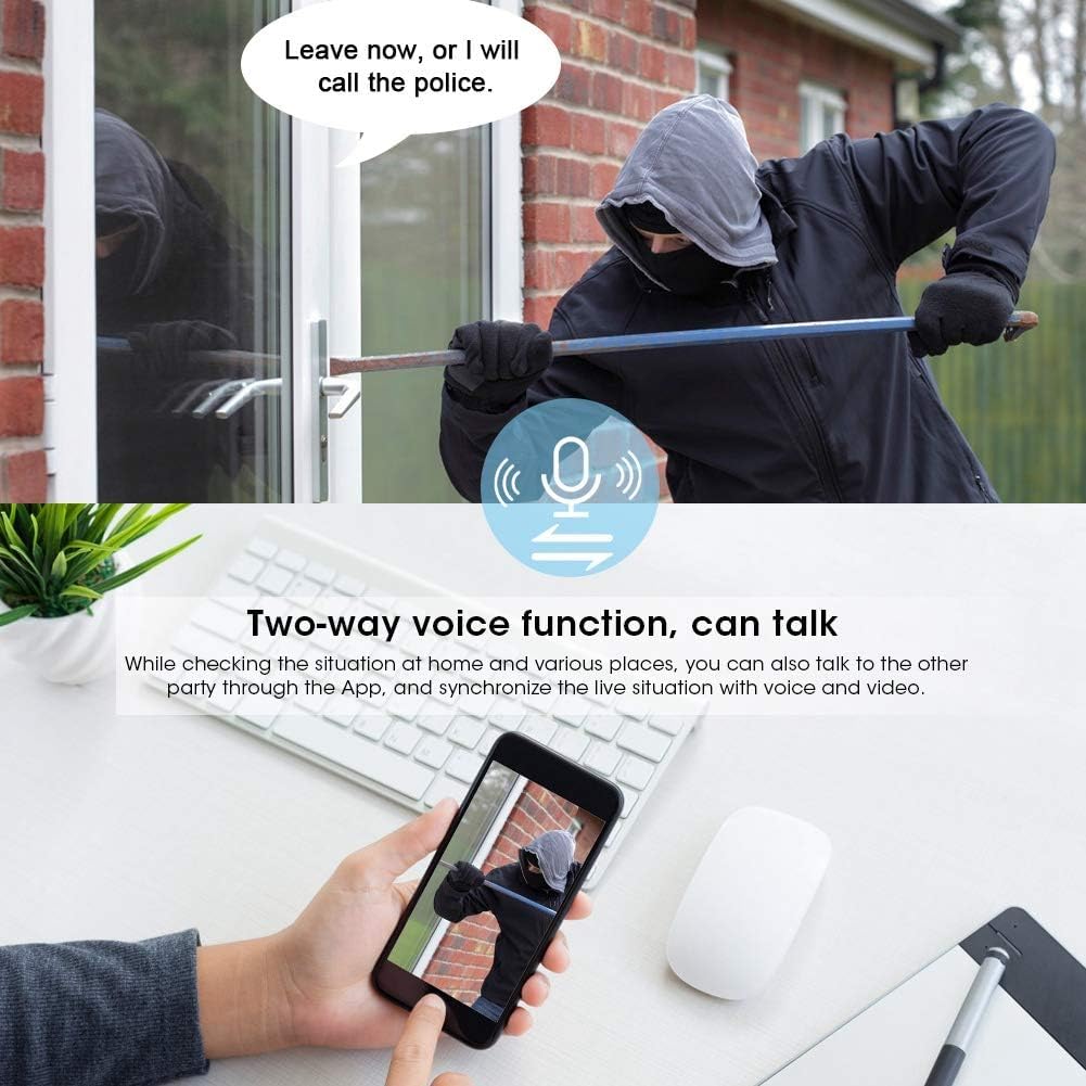 Wireless Security Camera for Home Security, 4K Nanny Cam with Two Sets of Alarm Clock Setting for Indoor Safety, HD Night Vision & Motion Detection Alerts, Security Recording with Mobile Phone App