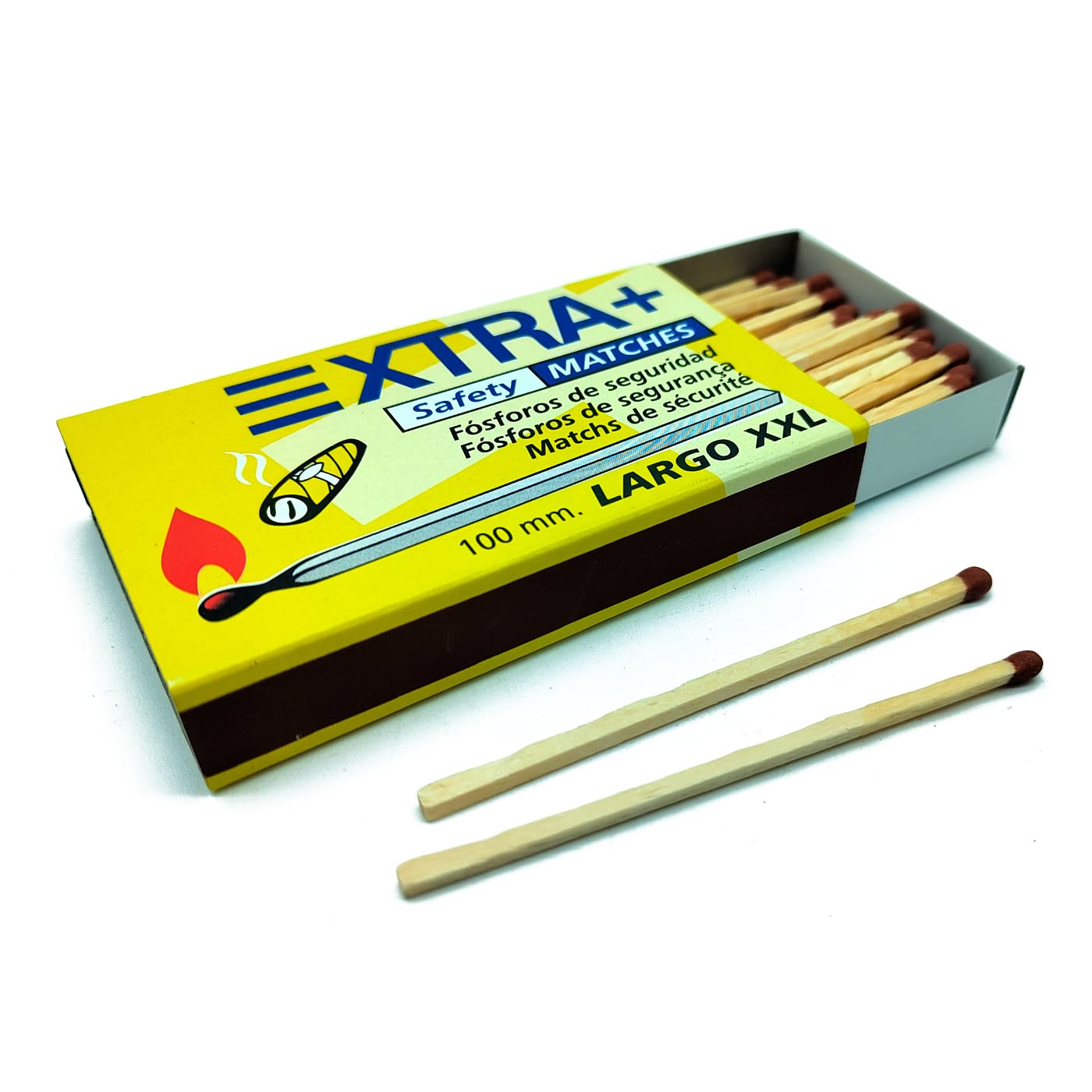 ACAN Tradineur - Pack de 6 Cajas de cerillas Super Largo XXL, 300 cerillas totales, fósforos de Seguridad Super Largos para cocinas, barbacoas, chimeneas, Estufas (10 cm)