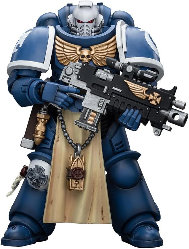 JOYTOY Warhammer 40,000 1/18 Action Figure Ultramarines Sternguard Veteran with Bolt Rifle Collection Model Birthday Gifts