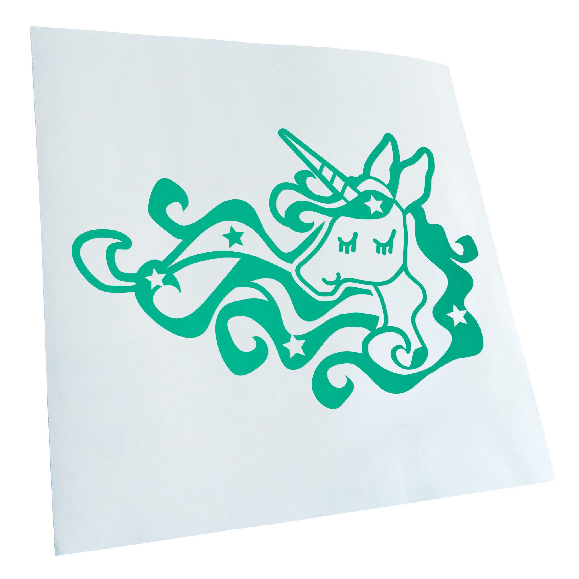 Kiwistar - Car Sticker - Unicorn Rainbow - Turquoise - 50 x 33 cm - Rear Window Car Sticker Weatherproof for Car Truck Moped Truck - Sticker Exterior Self-Adhesive Tuning Accessories for Windows
