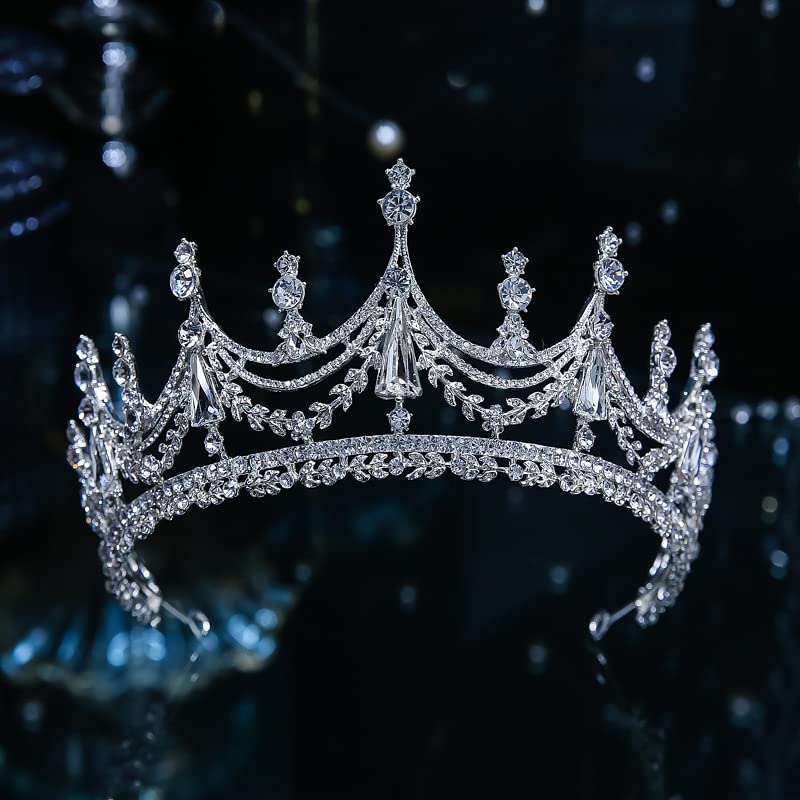 Corona de cristal para novia: tiara de pedrería elegante para bodas y quinceañeras 4