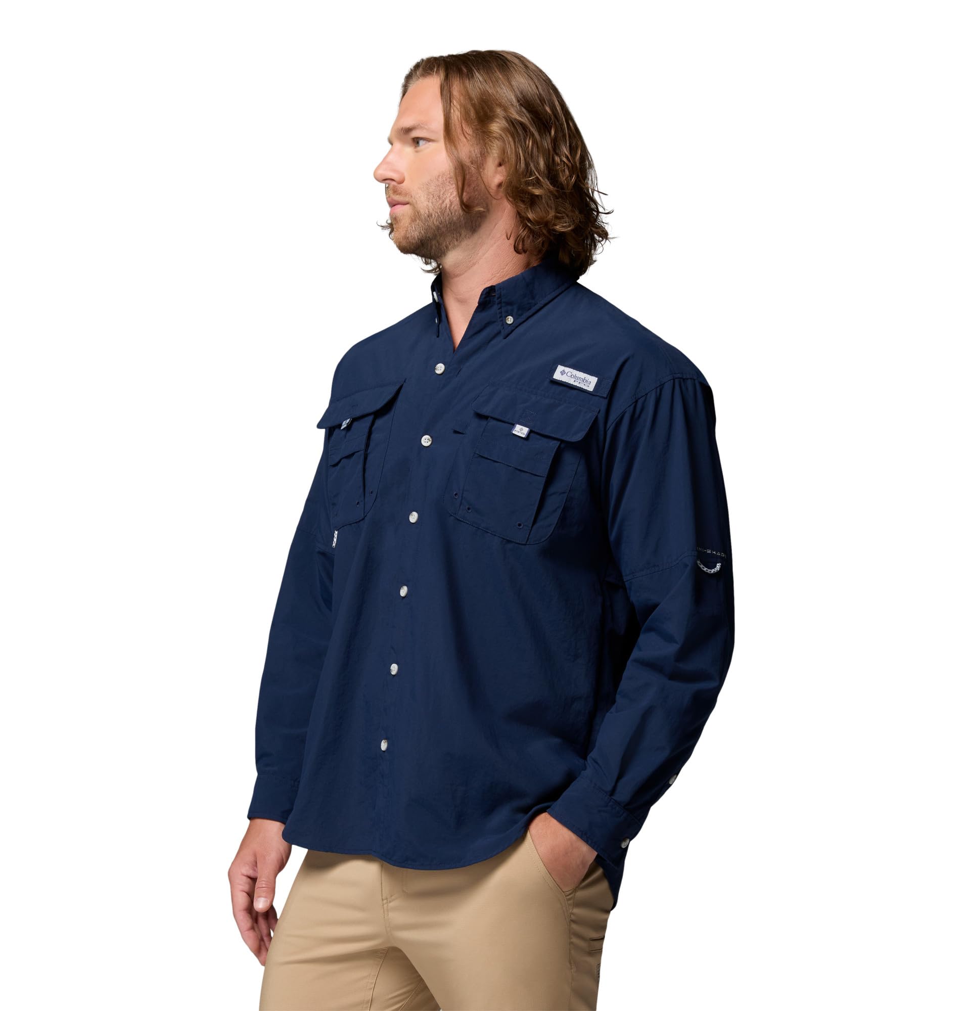 Columbia Męska koszula z długim rękawem Bahama 2, koszula z długim rękawem, Collegiate Navy, S