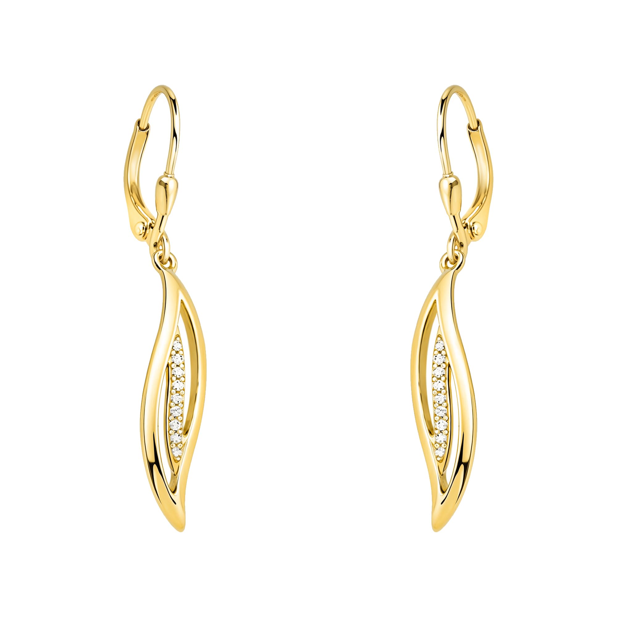SOFIA MILANI - Orecchini da Donna in Argento 925 - Con Pietra Zircone - Orecchino Pendente a Piuma