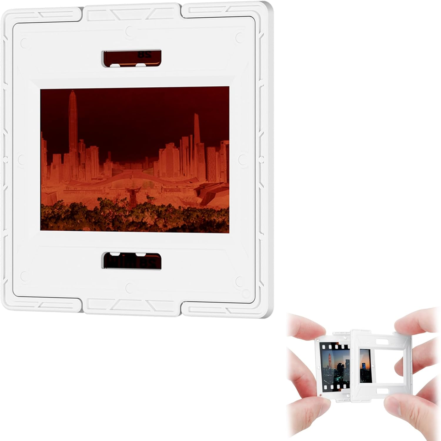 100 Pieces 35mm Slide Film Mounts to Holder 50 Sheets of Film, with Snap-in Design & Precisely Position, Premium Scanning Accessories Worked Well with Most Projectors Scanners Viewer Trays Binder Box