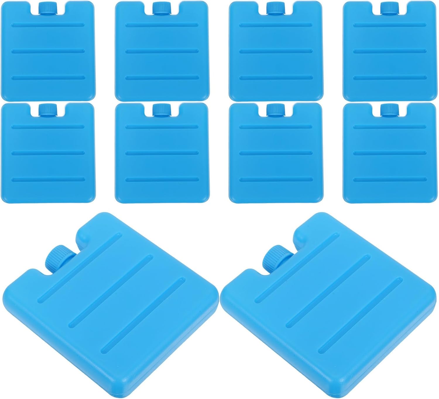 VOSAREA 10pcs Reusable Ice Pack for Air Conditioner Fan and Cooler Bag, Plastic and High-Density Resin Material, Long Time Cooling for Camping and Picnics, 3x3.14 Inch Water Fill Cooling