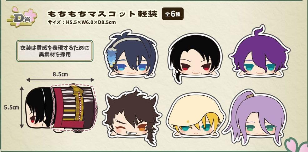 刀剣乱舞 もちもちマスコット もちマス 軽装 山姥切国広 D賞 4体セット 刀剣乱舞 とうらぶ くじ王 もちもちマスコット軽装 山姥切国広 D