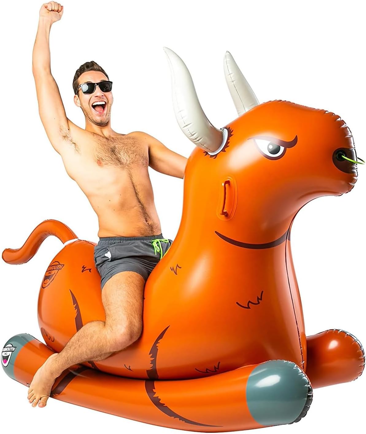 BigMouth Inc. Giant Bull Rocker Pool Float, Inflatable Summer Party Water Toy