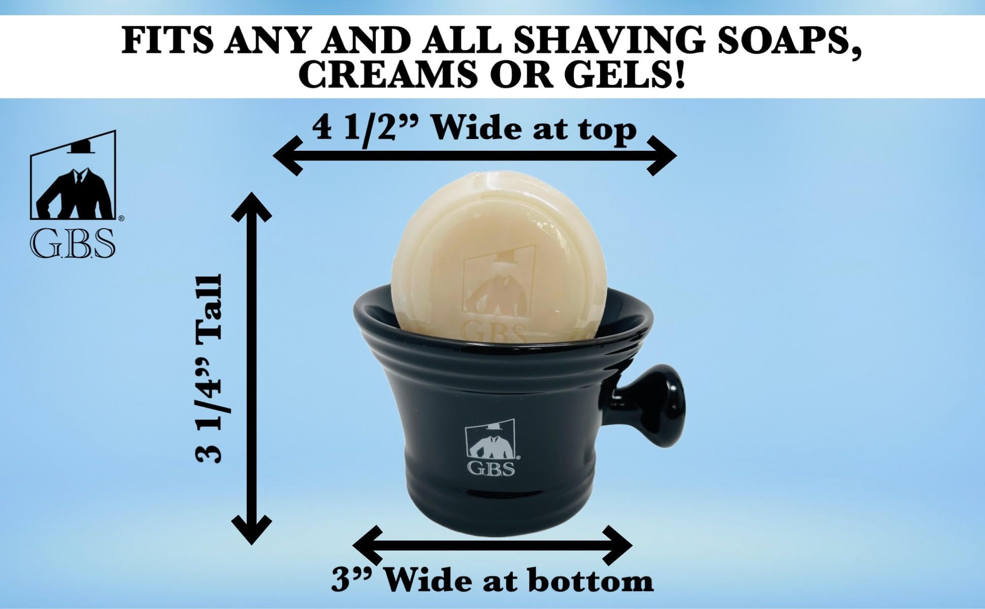 Set da barba da uomo, Premium Black Edition con rasoio a mano libera pronto per la rasatura in corno, custodia in pelle, corona, pennello, supporto, tazza e sapone
