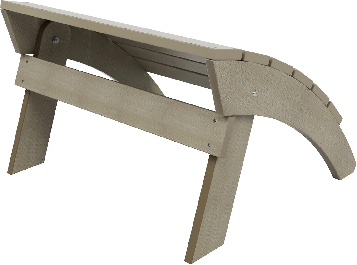 WestinTrends Tuscany Adirondack Ottoman, Real Wood Like Outdoor Ottoman for Patio, All Weather Poly Lumber Folding Ottoman Footrest for Adirondack Chair, Weathered Gray