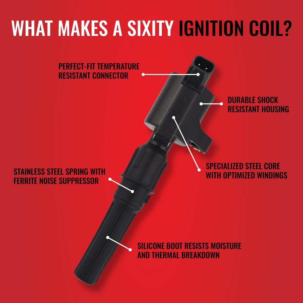 Sixity Auto 8 pc DG508 48688 Curved Boot Ignition Coil Pack Compatible with Ford F150 F250 E150 E250 Mustang Crown Victoria Expedition Explorer 4.6L 5.4L V8 Lincoln Mercury for DG457 DG472 DG491