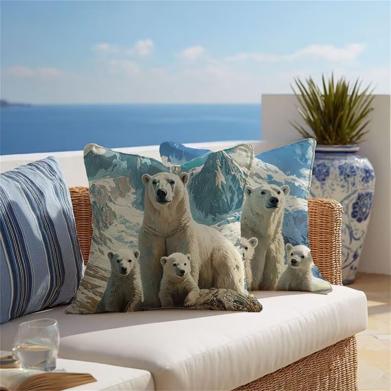 Housses coussin lin beige 55x55cm impression ours blanc double face premium - 4