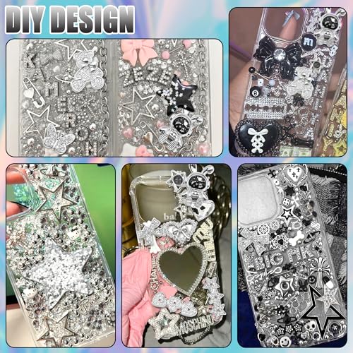 BELICEY Black Silver Junk Case Charms Kit Y2K Big Charms for Phone Cases by BELICEY - Used condition - Image 7