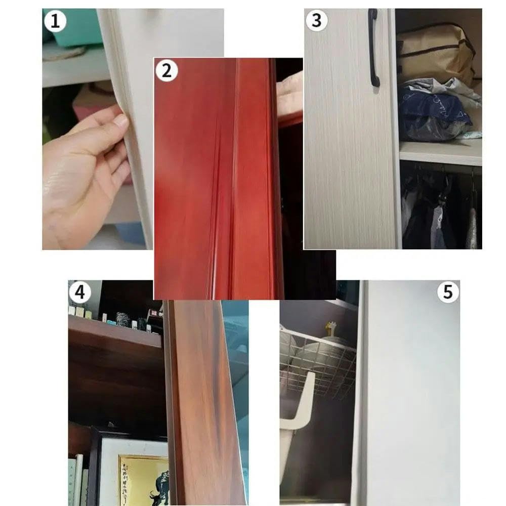 Bande d'étanchéité autocollante 2,8 m anti-poussière anti-insectes pour porte d'armoire blanche