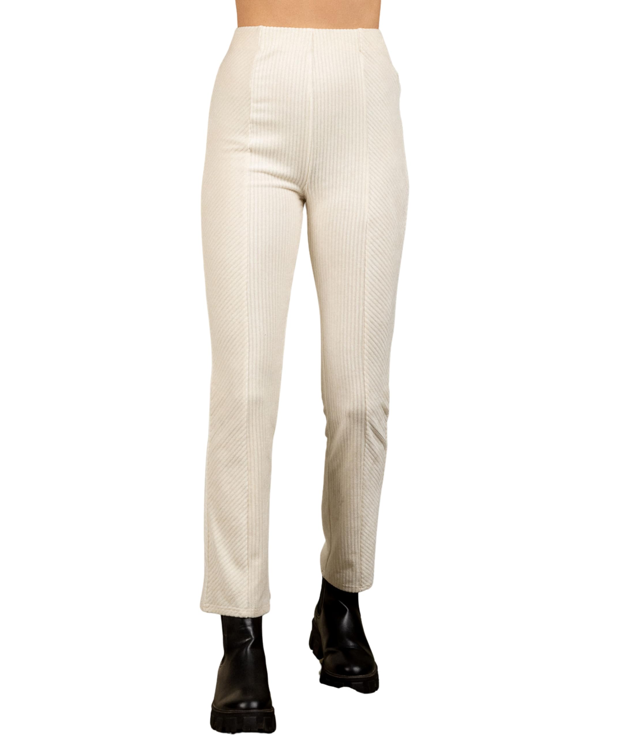 Womens Solid Velvet Bell Bottom Pants High Waist Stretch Flare Pants with Elastic Waistband