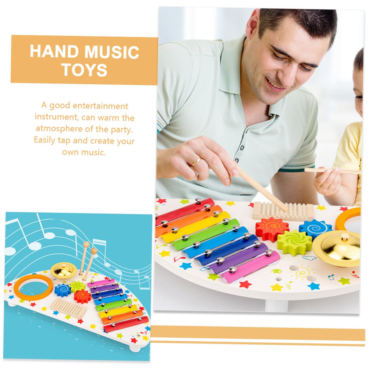 Strumenti Musicali in Legno per Ragazzo Ragazza Strumenti a Percussione Giocattoli Educativi per Età 1-3 Anni Regalo Musicale per Natale