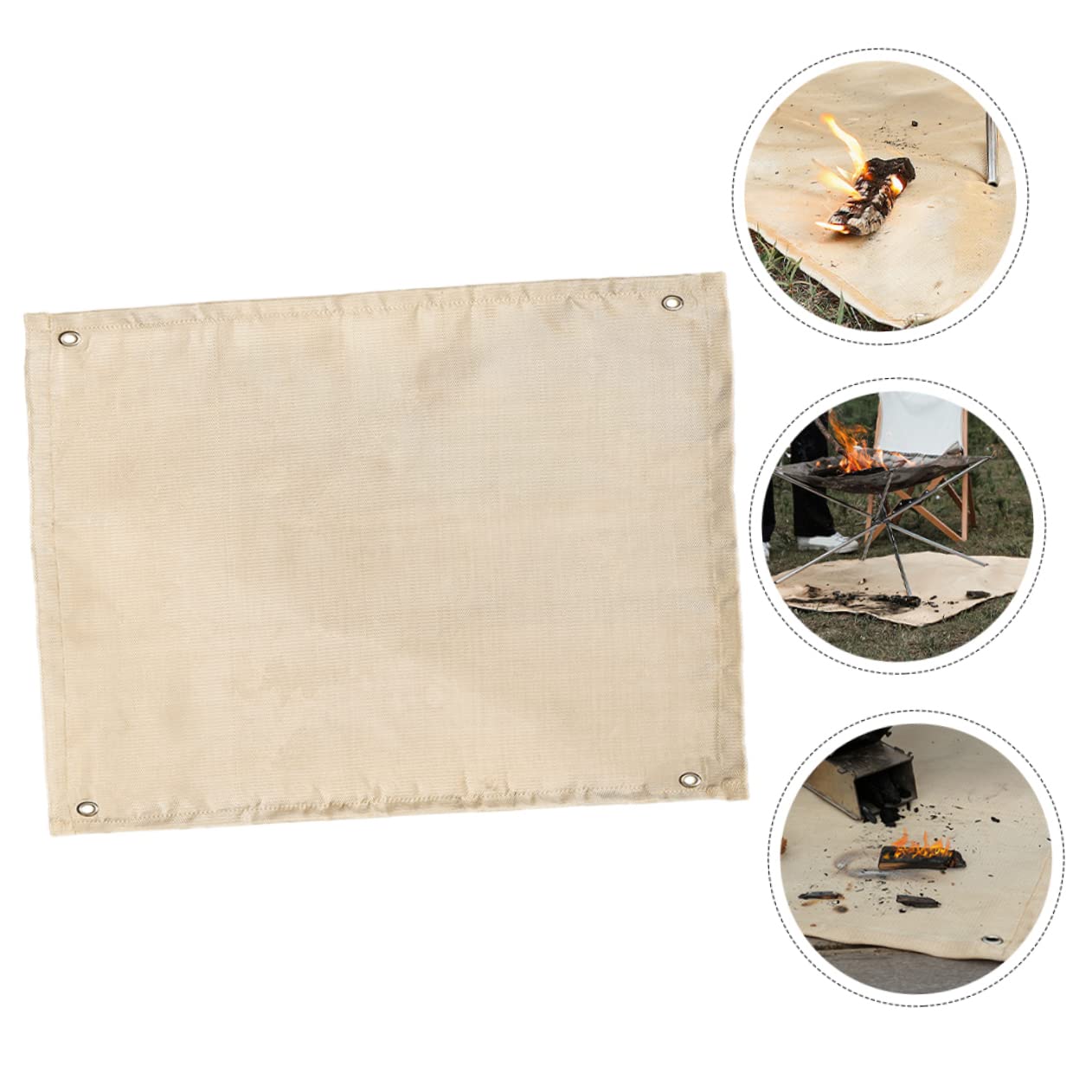 Toddmomy Fireproof Mat Fiberglass Fire Resistant Mat for BBQ Grill Camping Outdoor Non-Slip High Resistant Pad