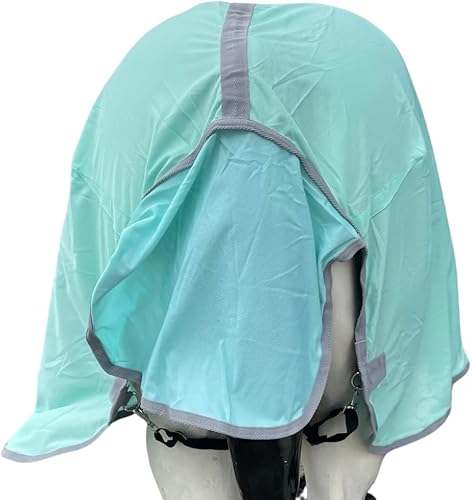 Miniatura 4 de TECH EQUESTRIAN Sábana superior resistente para moscas de caballo con cuello y banda desmontable para el vientre, sábana de mosca de caballo con