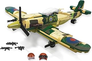 Spitfire Fighter Jet WW2 Plane Buliding Set - Compatible with Lego Planes and Jets, Military Airplanes Model, Gift for Boys Age 8-12 and Military SetCollectors & Enthusiasts