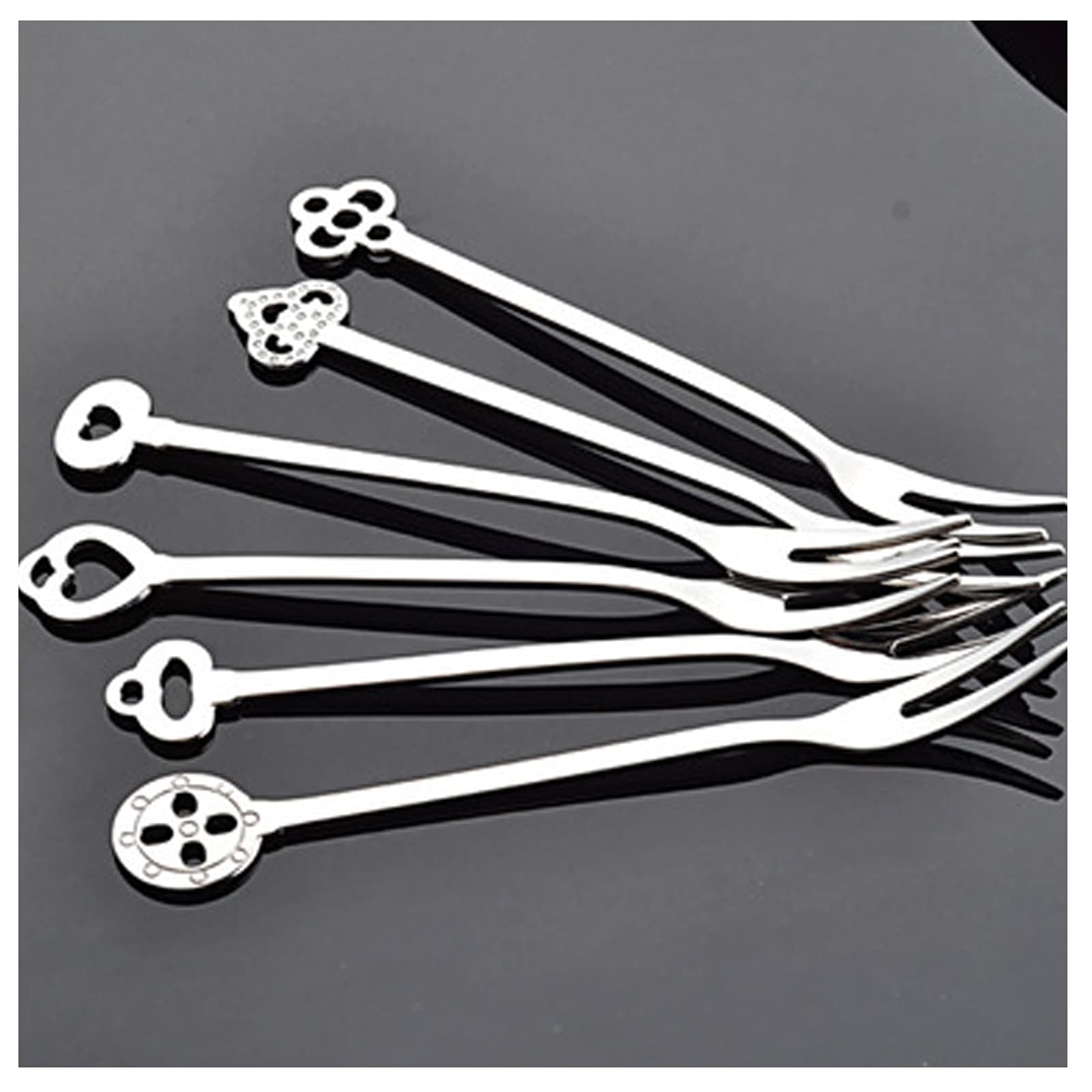 Set Da 6 Forchette Da Dessert In Acciaio Inossidabile - Forchette Per Torta E Frutta, Riutilizzabili, Eleganti E Lucide, Ideali Per Feste E Ristoranti - 6
