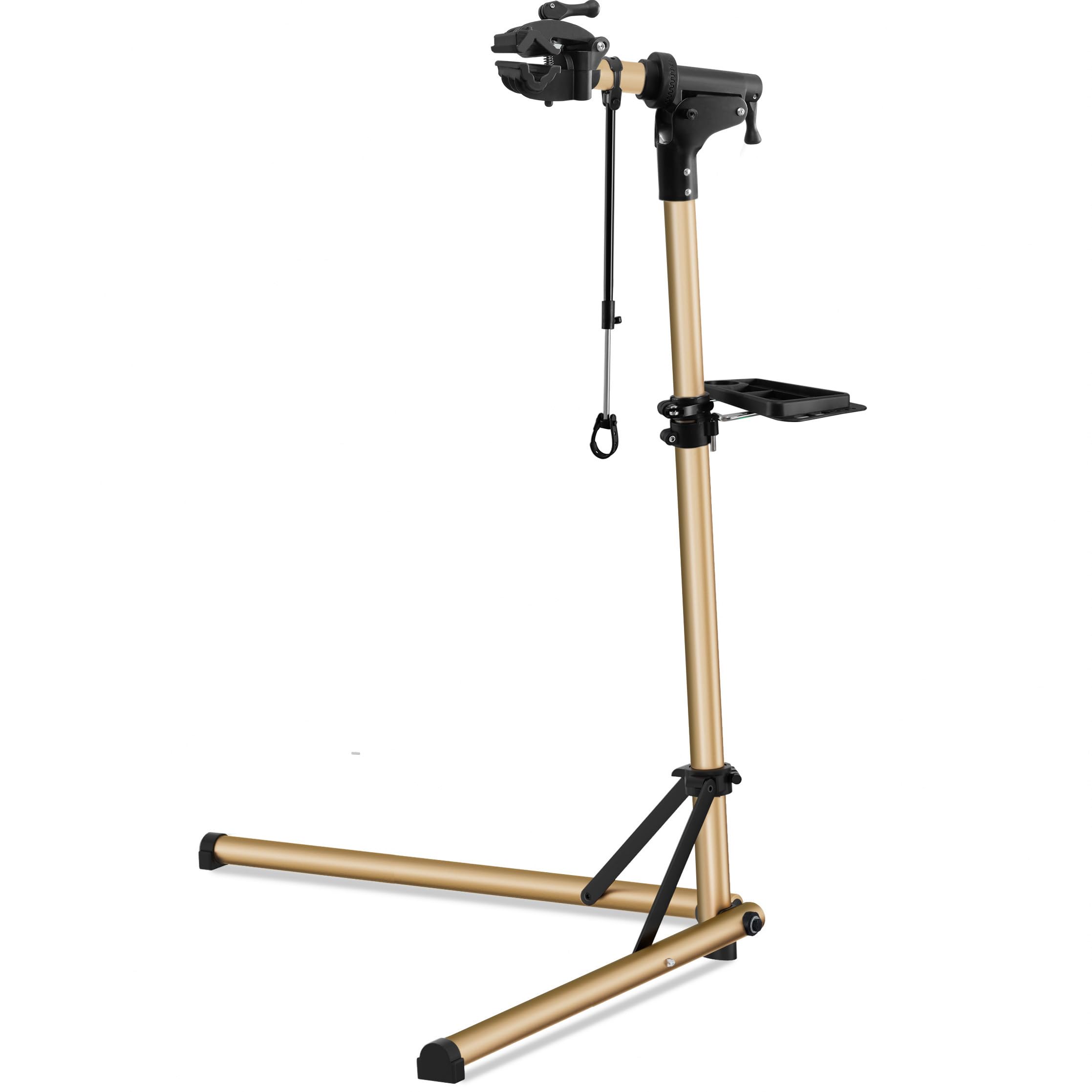 BRS04A - Soporte de reparación de bicicletas, 2 patas, negro, aluminio,