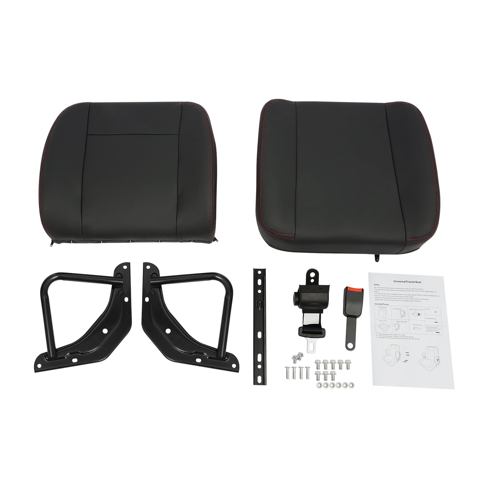 Asiento universal ajustable para carretilla elevadora, asiento de cortacésped, asiento de tractor | Asiento con respaldo ajustable y cinturón de seguridad para excavadora skid loader excavadora Dozer Telehandler