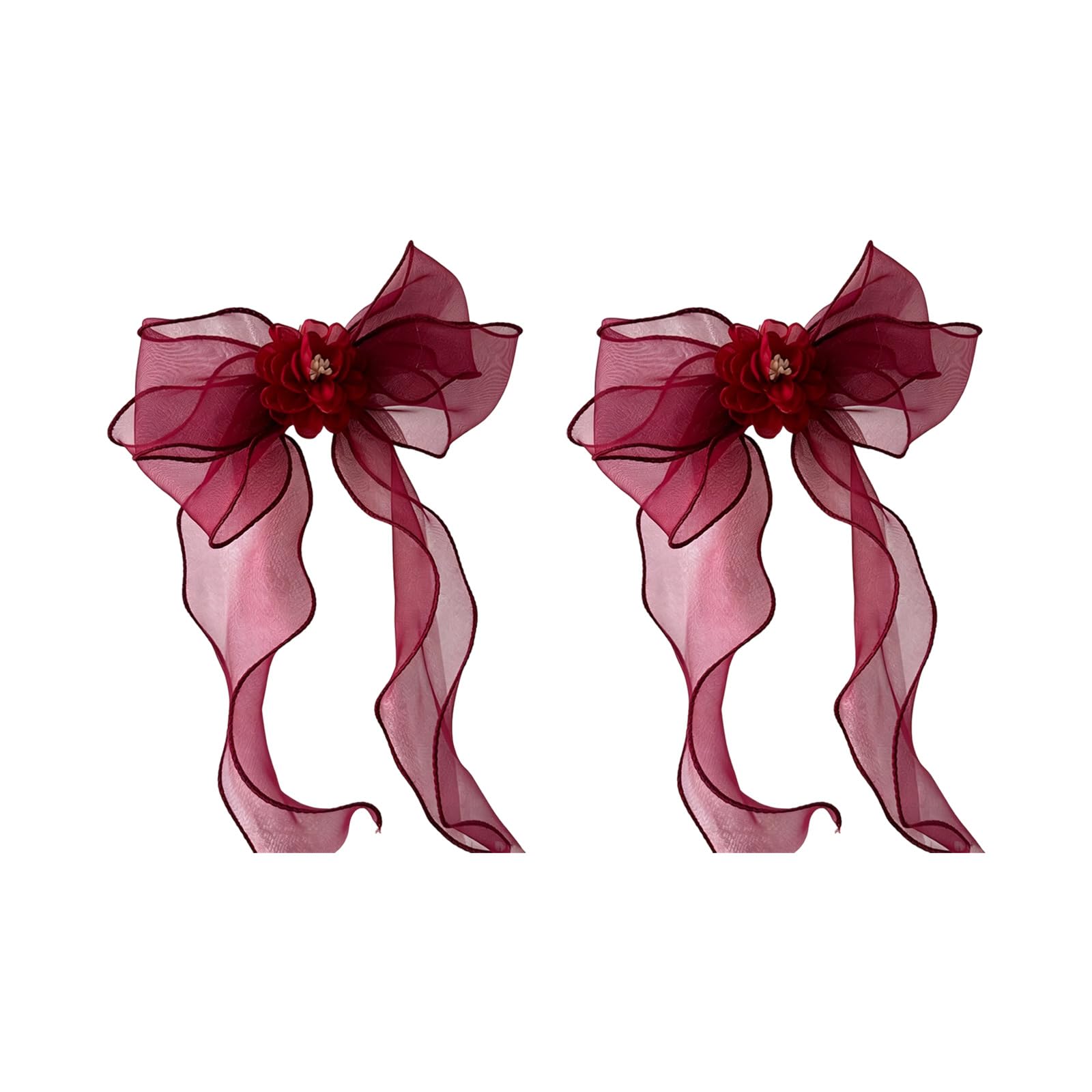 Hsyzygian Camellias Sheer Tulle Curtain Tiebacks for Home Hotel Decoration French Flower Curtain Tie Back