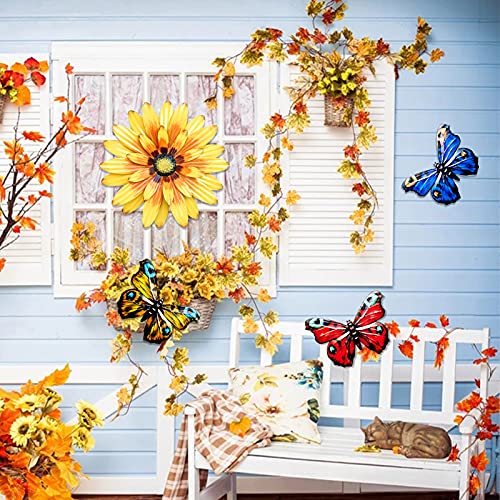 No Applicable Metal Sunflower And Butterfly Wall Decor Outdoor Indoor thumb #5
