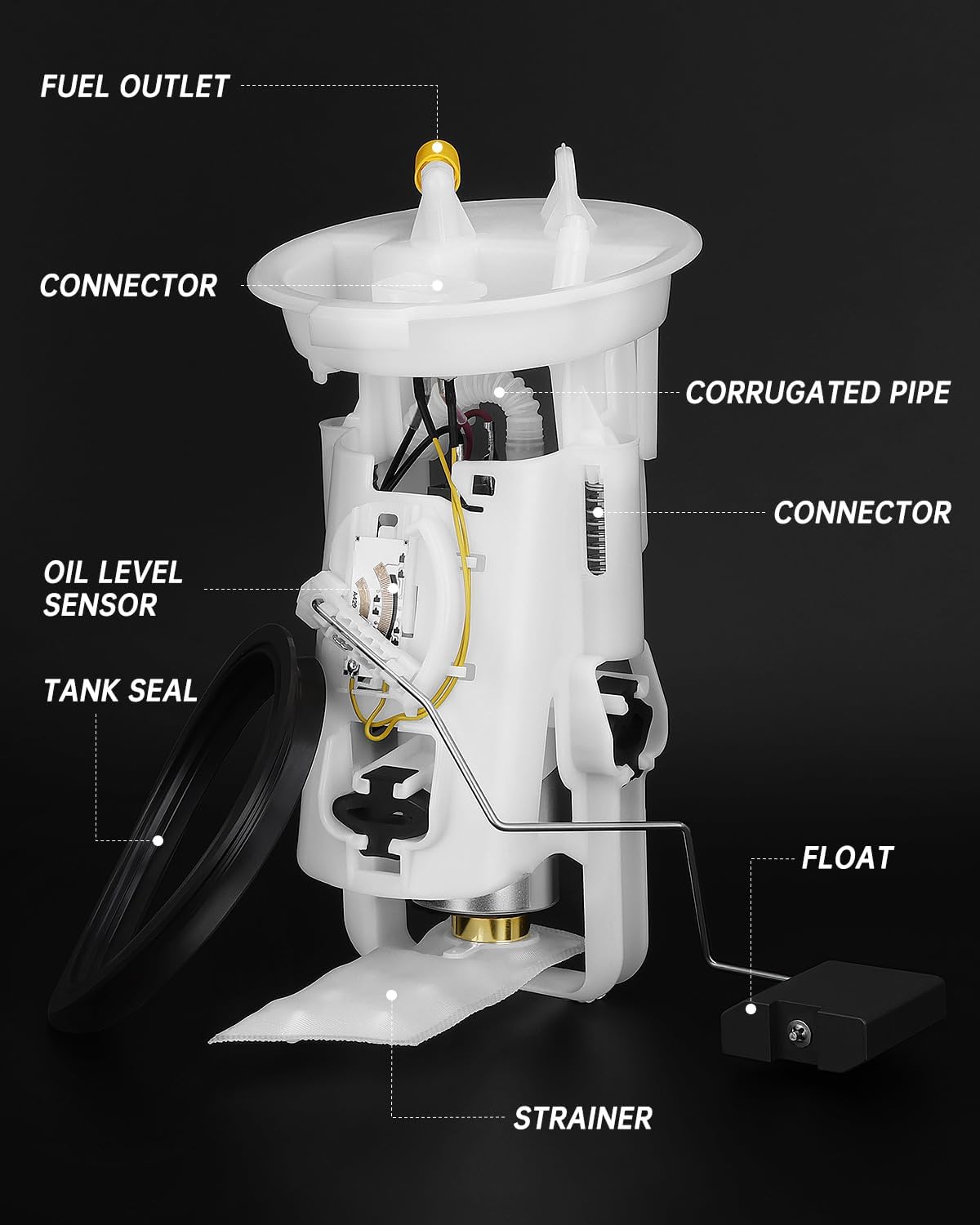 OKLPF Electric Fuel Pump Module Assembly E8416M Compatible With 2001 2002 2003 2004 2005 2006 BMW 325Ci 330Ci,2001-2005 325i 325xi 330i 330xi,1999-2000 323i 328i,2000 323Ci 328Ci,2.5L 2.8L 3.0L L6 - Image 4