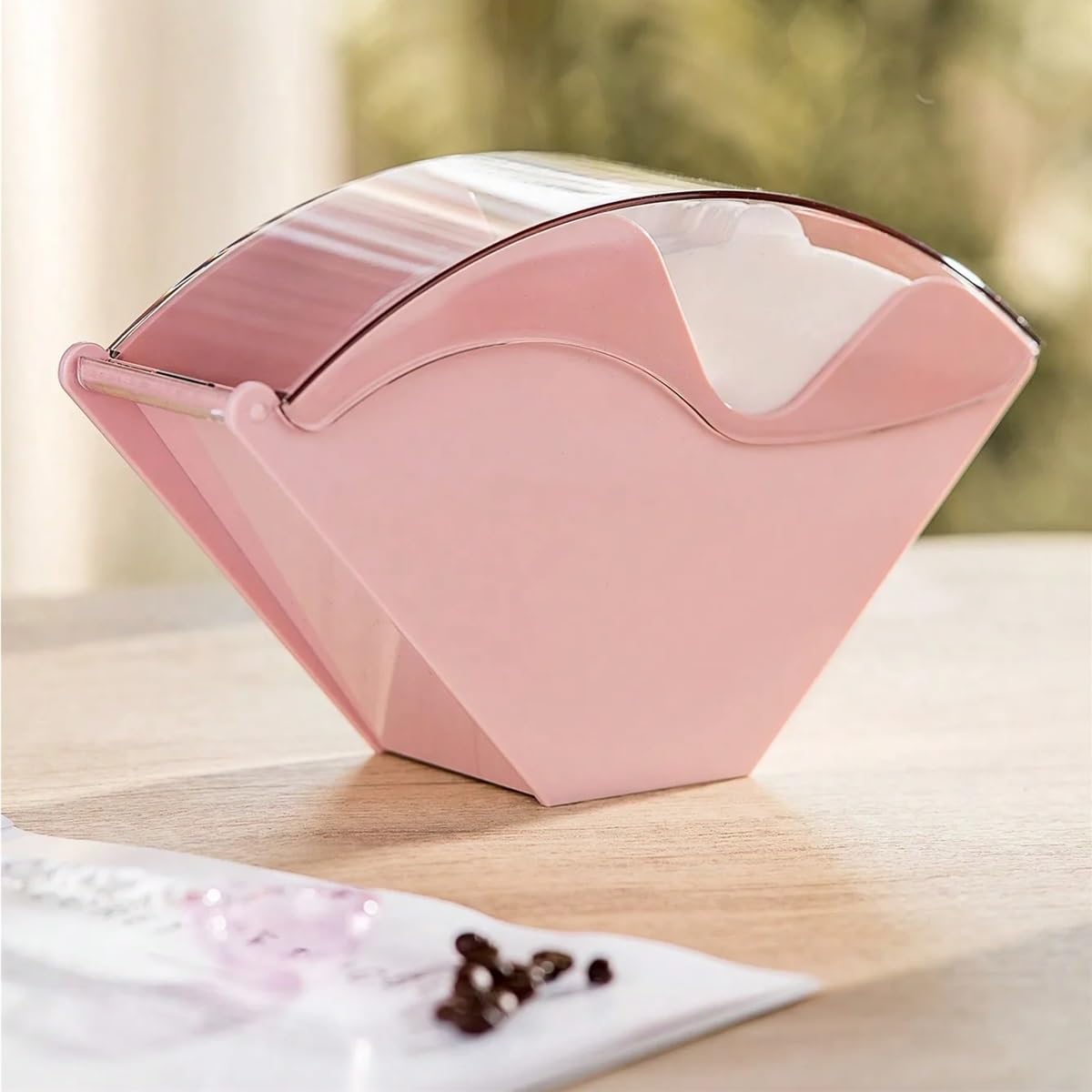 2-teiliger Kaffeefilterhalter, Kaffeefilterpapierbox mit staubdichter Abdeckung, transparentes Filterpapier-Aufbewahrungsregal aus Kunststoff Für Kaffeebar