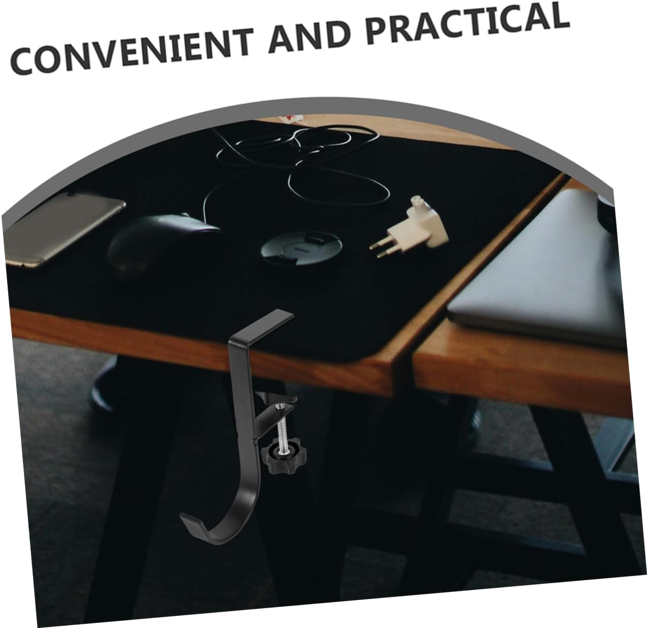 Didiseaon 2Pcs Adjustable Desk Hanger Hook Metal Backpack Holder for Tables Secure Handbag and Purse Organizer for Office and School Use Durable Design