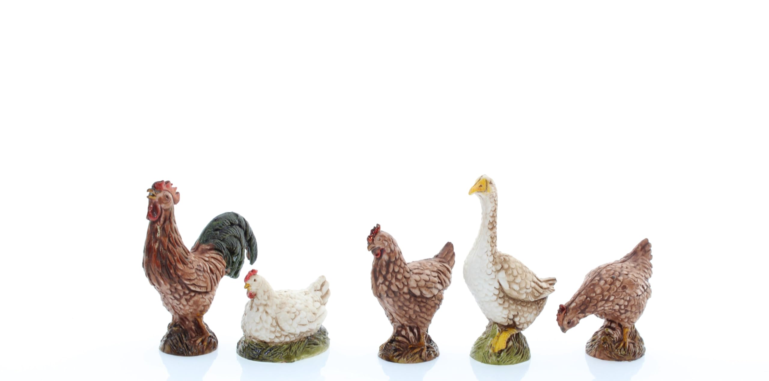 Moranduzzo 6 Gallos Surtidos para Belén de 12 Cm Escala 1:15 - Figuras de Belén Indestructibles - Pintura Acabada a Mano, Producto Oficial, Escultor M. Landi