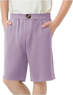 Pantalones Cortos Niña Niño Pantalon Corto Deportivos para Niños y Niñas Sueltos Casual Pantalón Rectos de Cintura Elástica con Bolsillos Color Sólido Cómodo Correr Jogging Pants 4-14 Años